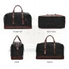 SB-Weekender Leather Duffle Bag - Black
